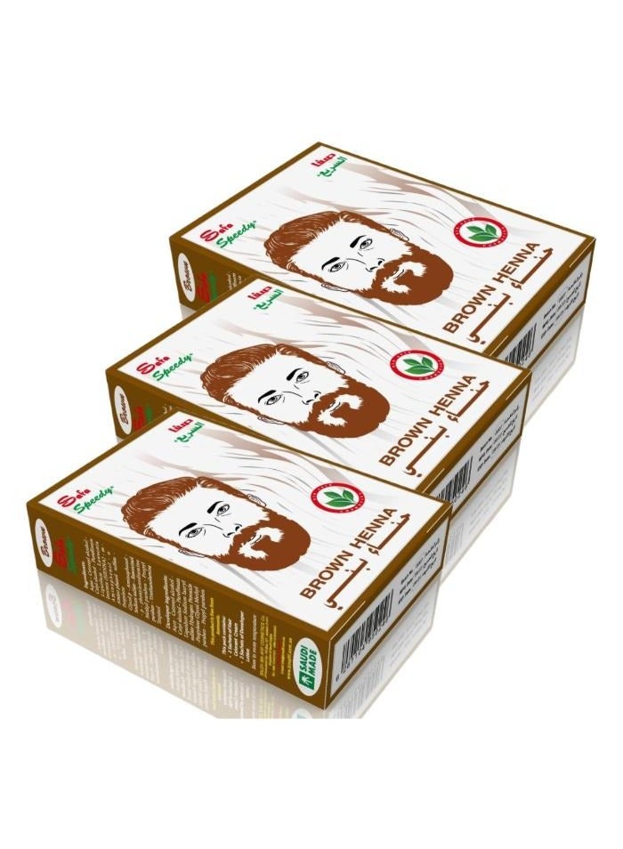 Safa Al Rapid Dye Brown for Men, a set of 3 packs
