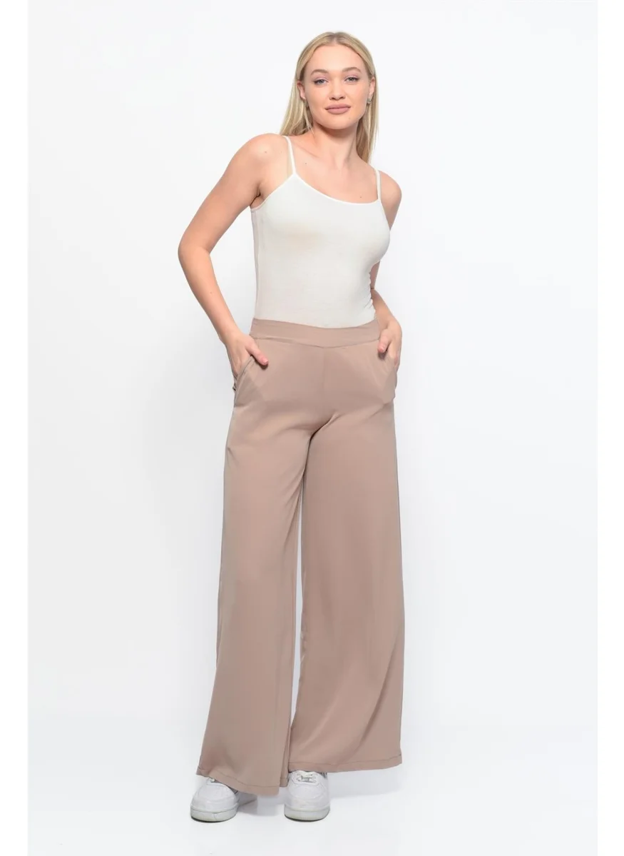 Nuseel Classic Wide Leg Pants Beige