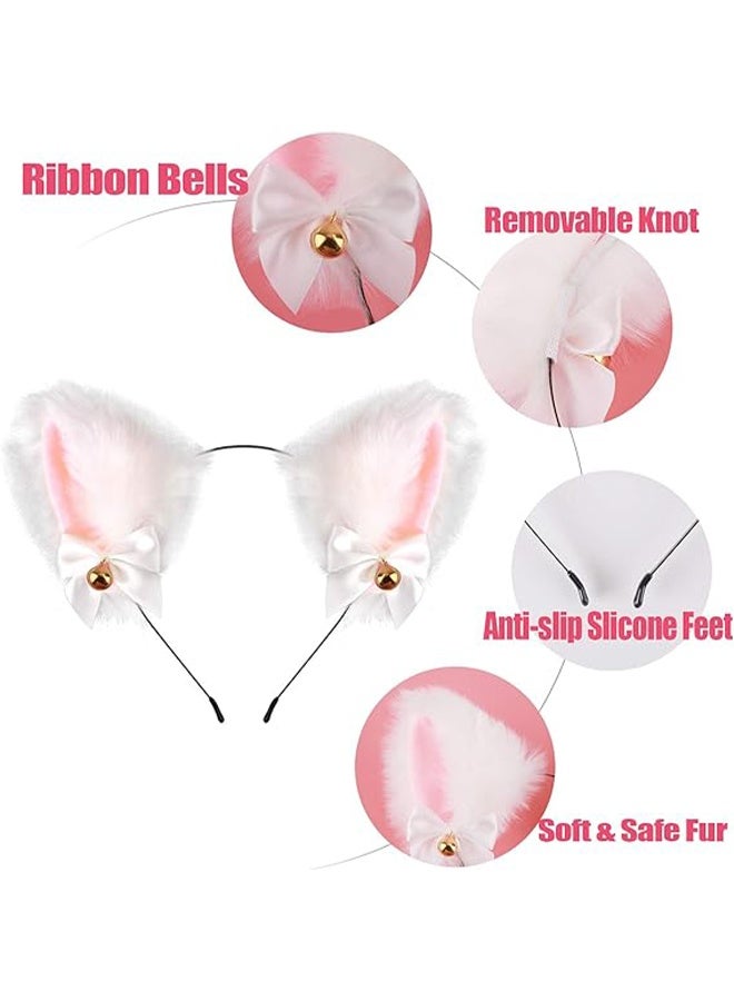 اتش واي عبوتان من أطواق الرأس المخملية بأذن القط والثعلب | إكسسوارات شعر كيوت للأنمي للأطفال والنساء - Image 3