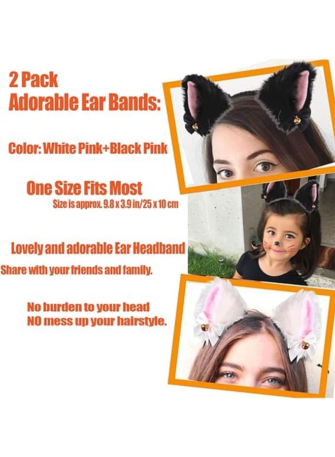 اتش واي عبوتان من أطواق الرأس المخملية بأذن القط والثعلب | إكسسوارات شعر كيوت للأنمي للأطفال والنساء - Image 2