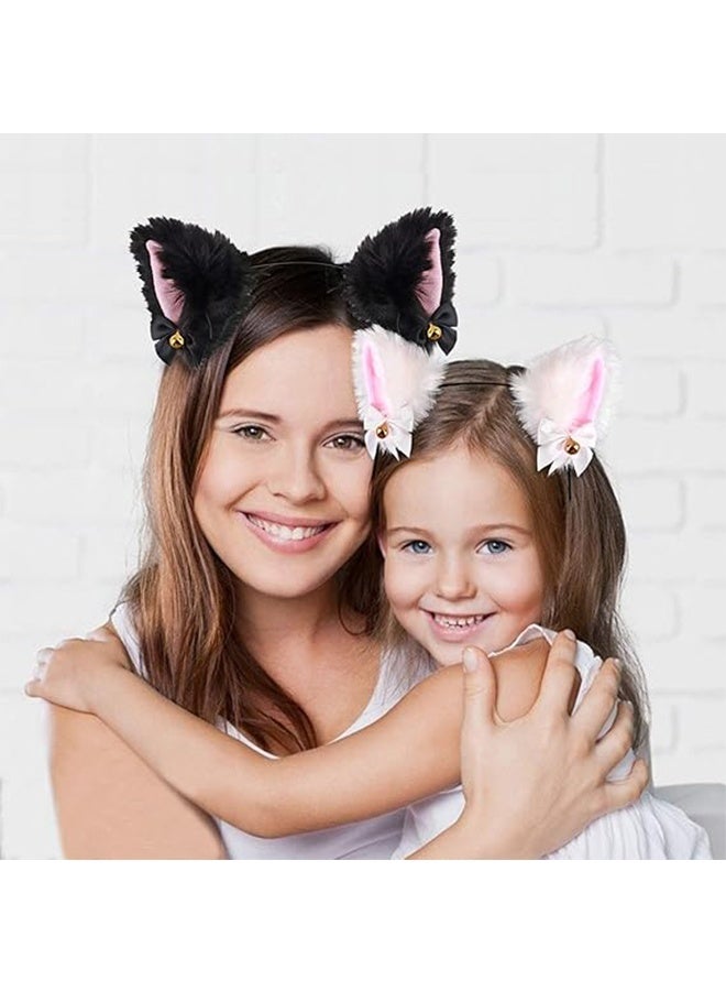 اتش واي عبوتان من أطواق الرأس المخملية بأذن القط والثعلب | إكسسوارات شعر كيوت للأنمي للأطفال والنساء - Image 5