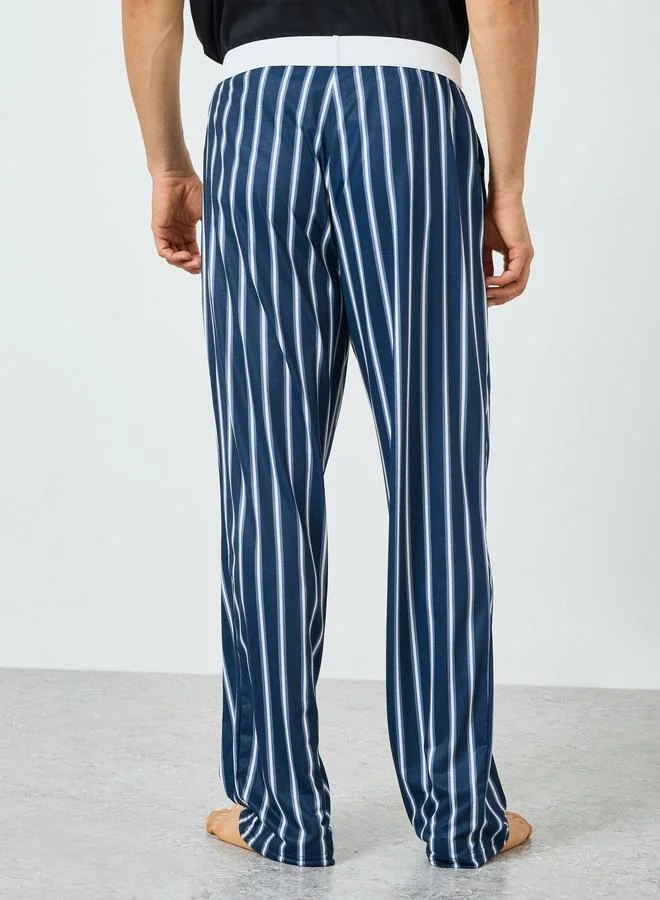 Styli  Men Blue Striped Pyjama Pants for Men | Best Price UAE
