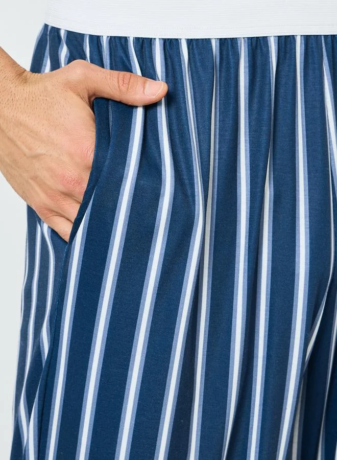 Styli  Men Blue Striped Pyjama Pants for Men | Best Price UAE