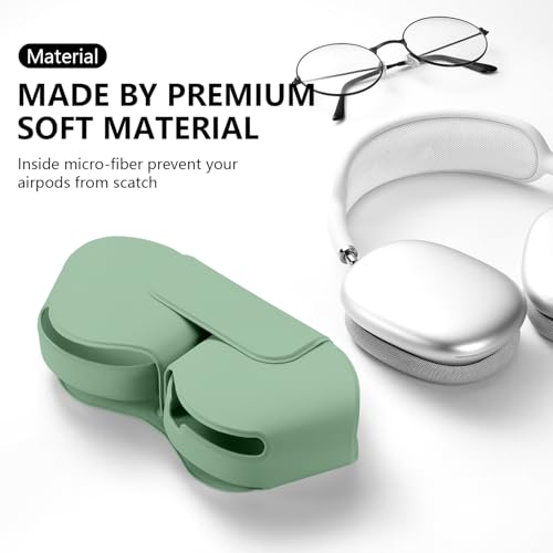 Youtec for Apple Airpods Max Case,Headphones Protective Case for AirPod Max Supports Sleep Mode, Anti-Scratch and Anti-Dust,Airpod Pro Max by PU Leather,Grass Green 2 - Image 4