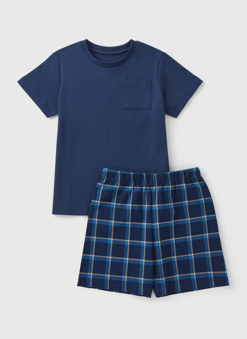 Matalan Ob Check Short Pj Navy