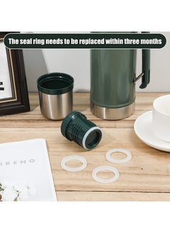 SAVITA 4pcs Replacement Gaskets for Stanley Cup, Silicone Seal Ring for Thermos Lid Compatible With Stanley Classic 20 oz 1.0 QT 1.5 QT 2 QT 2.5 QT Vacuum Bottle Stopper Transparent (White)  - Image 4