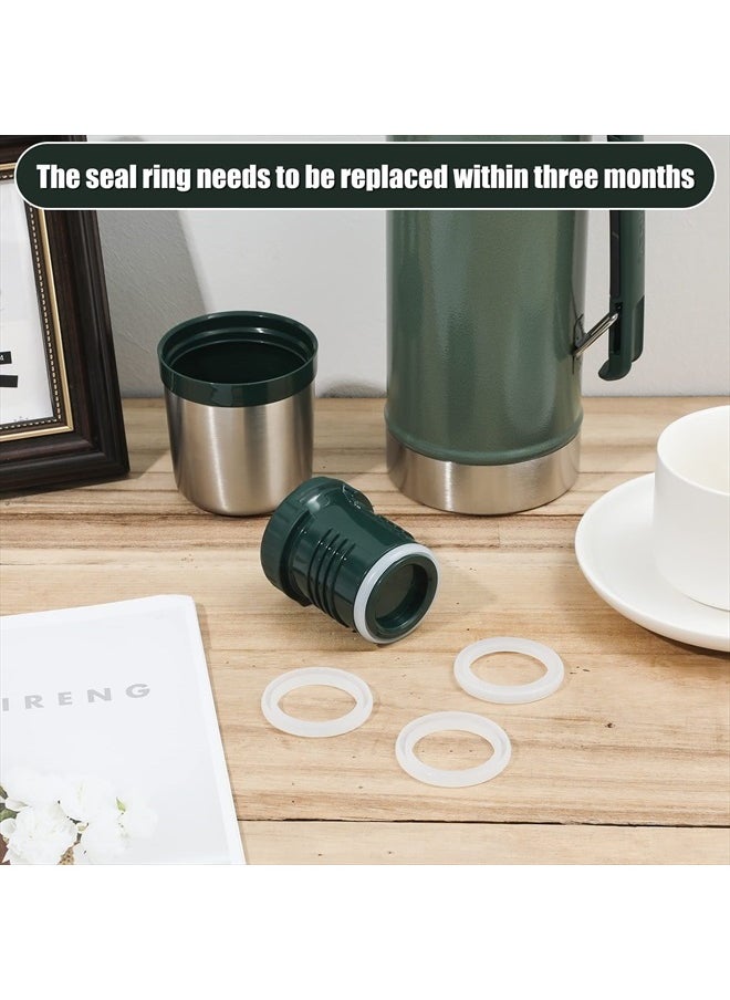 SAVITA - 4pcs Replacement Gaskets for Stanley Cup, Silicone Seal Ring for Thermos Lid Compatible With Stanley Classic 20 oz 1.0 QT 1.5 QT 2 QT 2.5 QT Vacuum Bottle Stopper Transparent (White) - Image 1