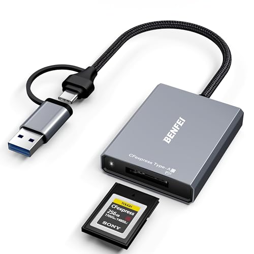 BENFEI CFexpress Type A Card Reader with USB 3.2 (Gen 2) 10Gbps, USB-C&USB-A 2-in-1 Type A CFexpress Adapter, Compatible with Windows/Mac/Linux/Android - Image 1