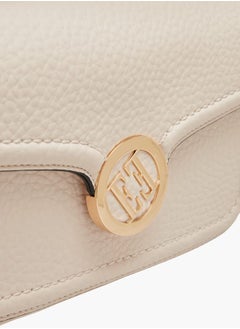 ELLE Women Monogram Accent Crossbody Bag with Detachable Strap and Flap Closure  - Image 4