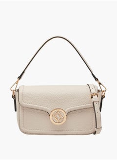 ELLE Women Monogram Accent Crossbody Bag with Detachable Strap and Flap Closure  - Image 1