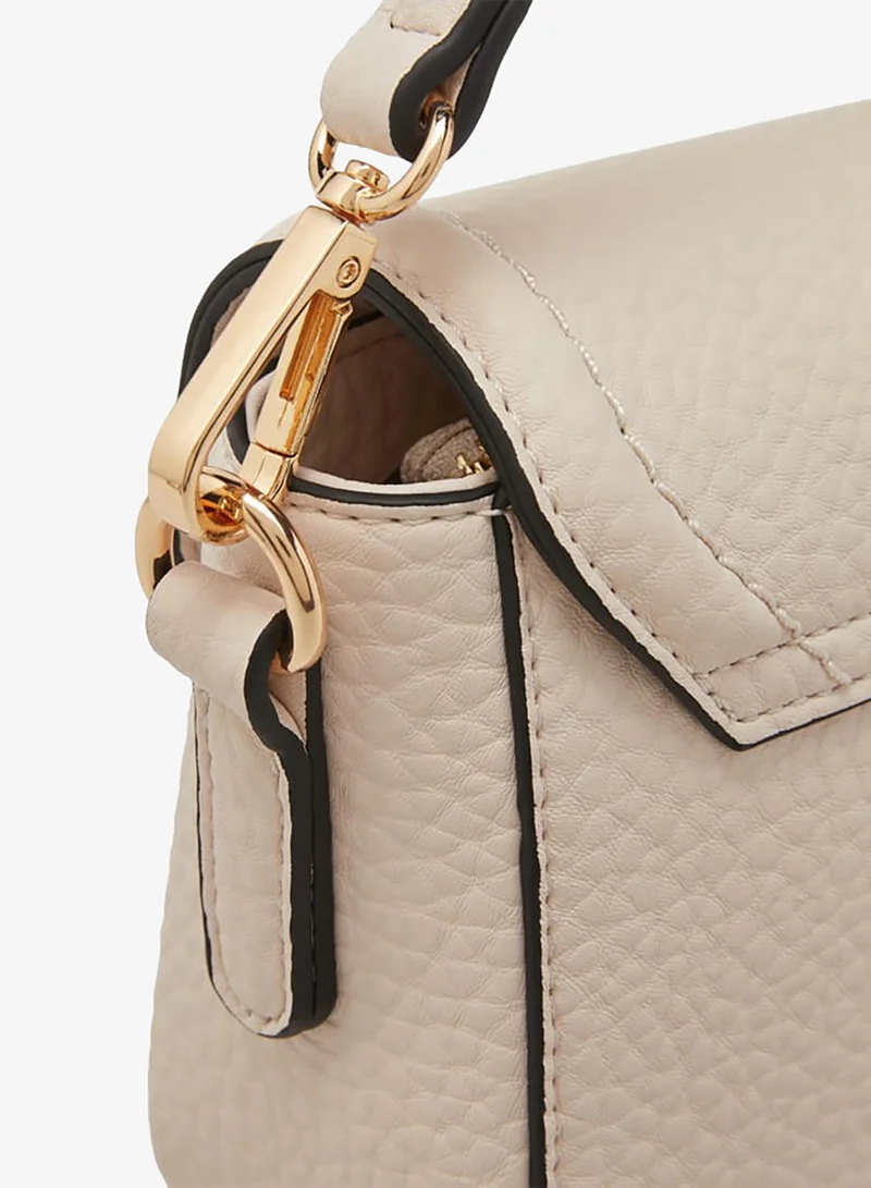 ELLE IVORY Women Monogram Accent Crossbody Bag with Detachable Strap and Flap Closure for Women | Best Price UAE