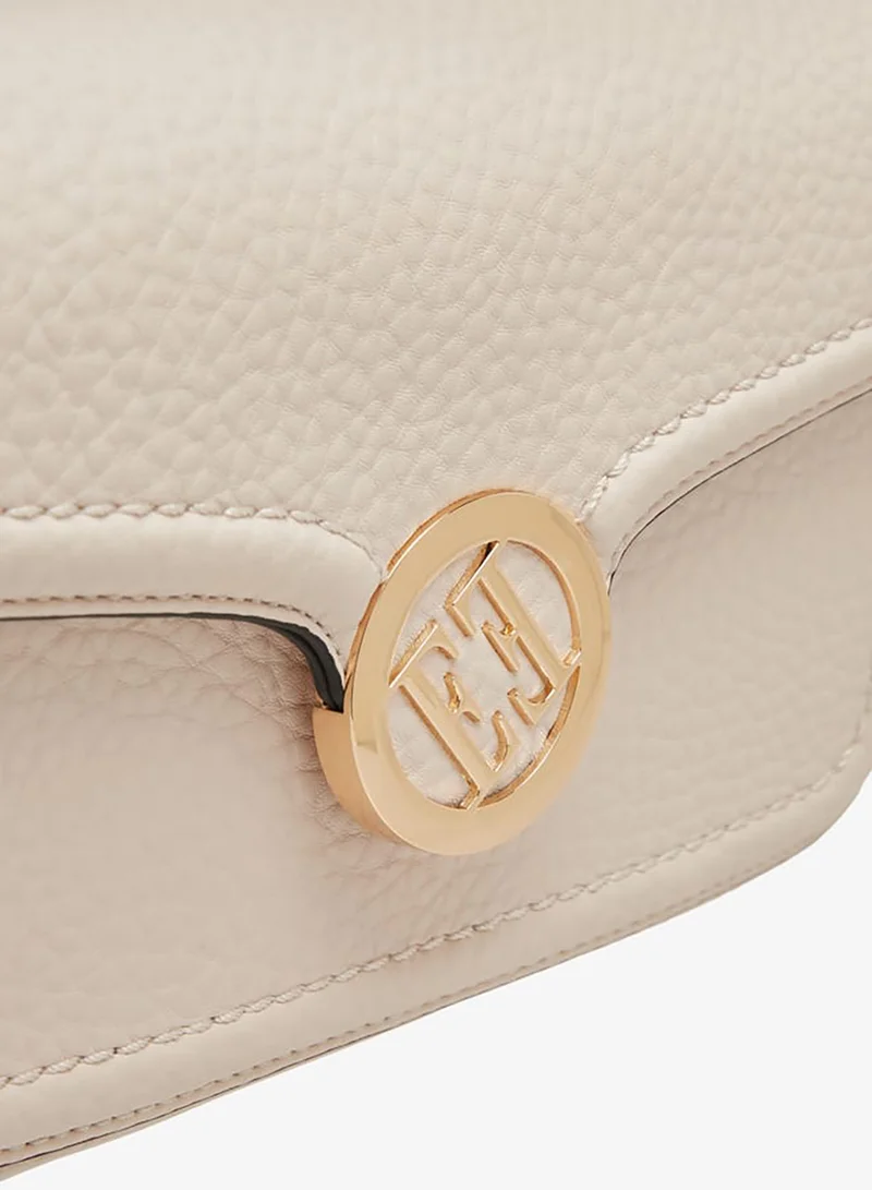 ELLE IVORY Women Monogram Accent Crossbody Bag with Detachable Strap and Flap Closure for Women | Best Price UAE