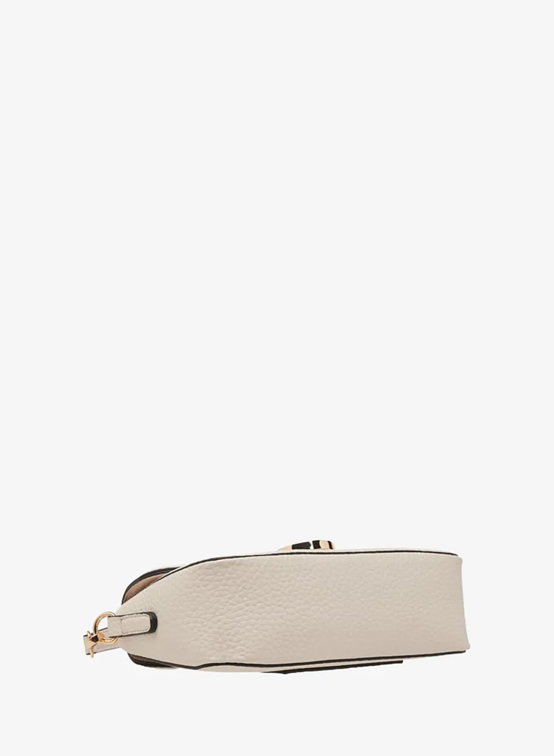 ELLE IVORY Women Monogram Accent Crossbody Bag with Detachable Strap and Flap Closure for Women | Best Price UAE