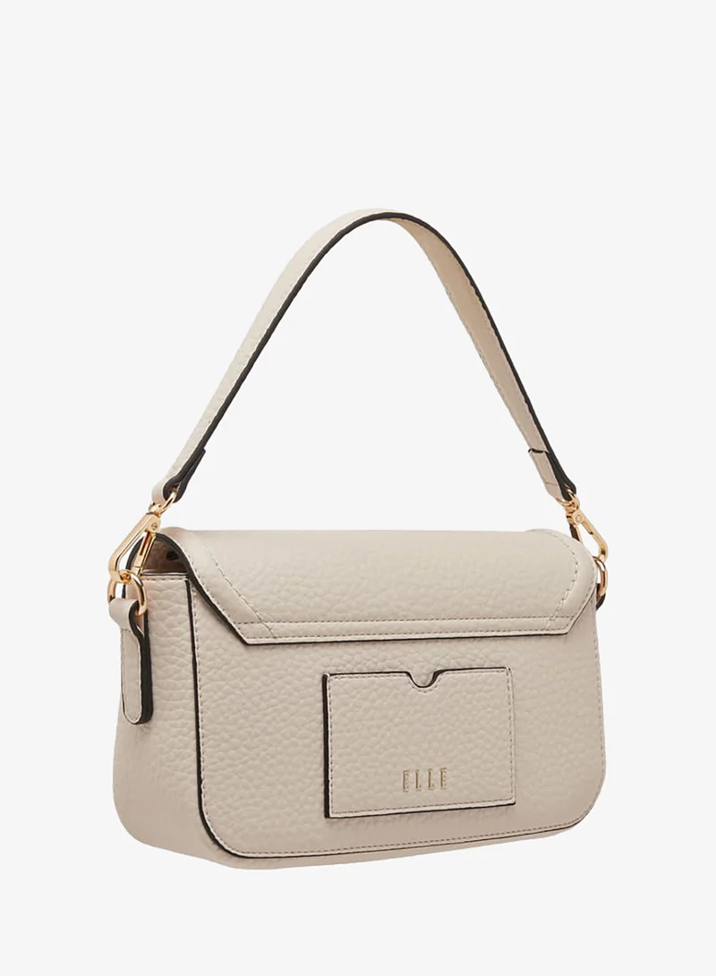 ELLE IVORY Women Monogram Accent Crossbody Bag with Detachable Strap and Flap Closure for Women | Best Price UAE