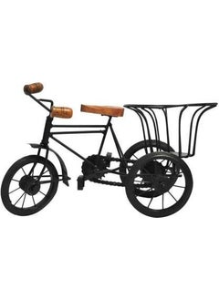 GENERIC - DELUX WOOD CARVER DELUX WOOD CARVER Delux Wood Carver Antique Wood and Wrought Iron Mini Flower Stand Cycle Vintage Bike Iron Vehicle Model Bicycle for Toy Gifts Showcase Display Home Desktop Decorwith Holder Back Side showpiece pack of 1  - Image 2