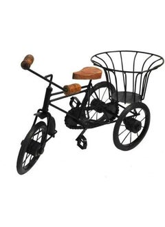GENERIC - DELUX WOOD CARVER DELUX WOOD CARVER Delux Wood Carver Antique Wood and Wrought Iron Mini Flower Stand Cycle Vintage Bike Iron Vehicle Model Bicycle for Toy Gifts Showcase Display Home Desktop Decorwith Holder Back Side showpiece pack of 1  - Image 3