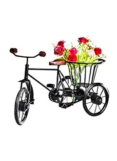 GENERIC - DELUX WOOD CARVER DELUX WOOD CARVER Delux Wood Carver Antique Wood and Wrought Iron Mini Flower Stand Cycle Vintage Bike Iron Vehicle Model Bicycle for Toy Gifts Showcase Display Home Desktop Decorwith Holder Back Side showpiece pack of 1  - Image 4