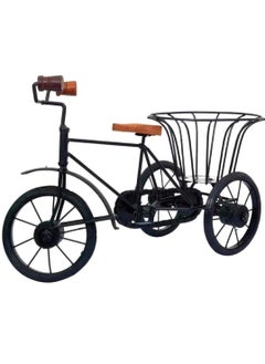 GENERIC - DELUX WOOD CARVER DELUX WOOD CARVER Delux Wood Carver Antique Wood and Wrought Iron Mini Flower Stand Cycle Vintage Bike Iron Vehicle Model Bicycle for Toy Gifts Showcase Display Home Desktop Decorwith Holder Back Side showpiece pack of 1  - Image 5