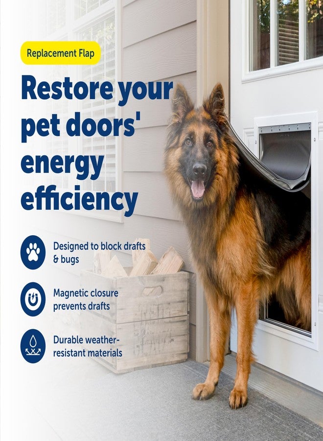 بيت سيف غطاء بديل أصلي من PetSafe - غطاء بديل من الفينيل لباب الحيوانات الأليفة الزجاجي المنزلق - متين ومصنوع من مواد غير سامة - 24 7/8 بوصة ارتفاع × 13 1/8 بوصة عرض - كبير جدًا - Image 2