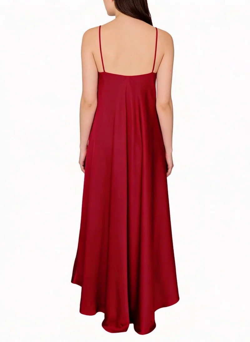 JANARA JONES  Burgundy Satin Mariella Dress for Women | Best Price UAE