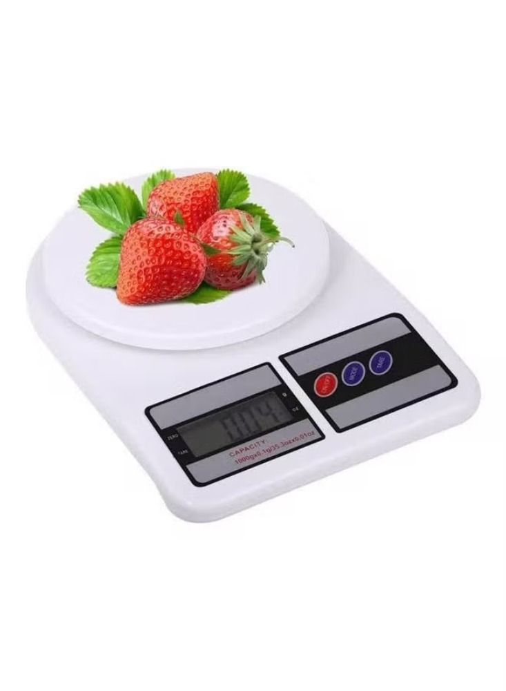 Dream Zone Digital Electronic Kitchen Scale White 10kg - Image 1