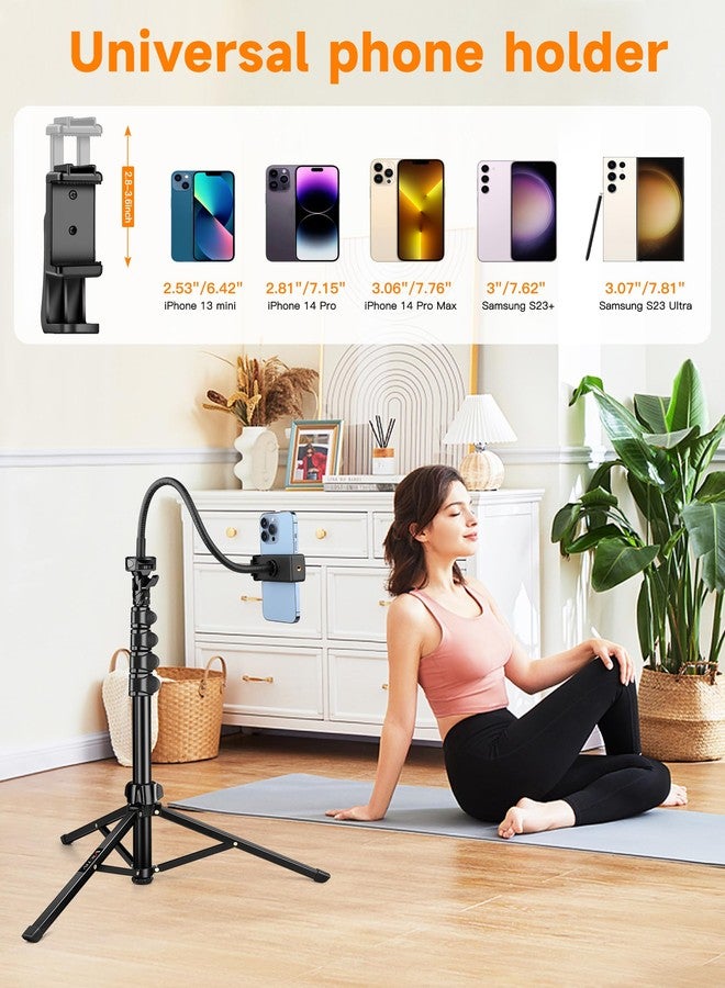 Victiv Phone Tripod, 86" Tall Tripod for iPhone with Flexible Gooseneck & Remote, Portable Aluminum Cellphone Stand for Selfies, Video Recording,Travel, Compatible with iPhone Android - Image 4