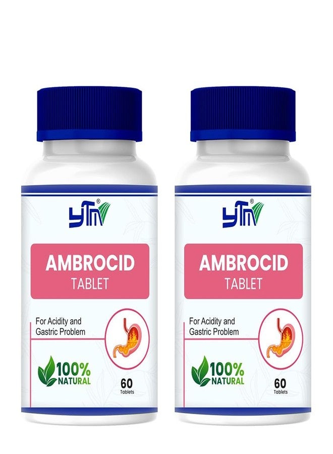 YTM AMBROCID relief in stomach uclear, hyper acidity, loss of apppetite, improve digestion & gastric irritation Pack of 2-120 tablets - Image 1