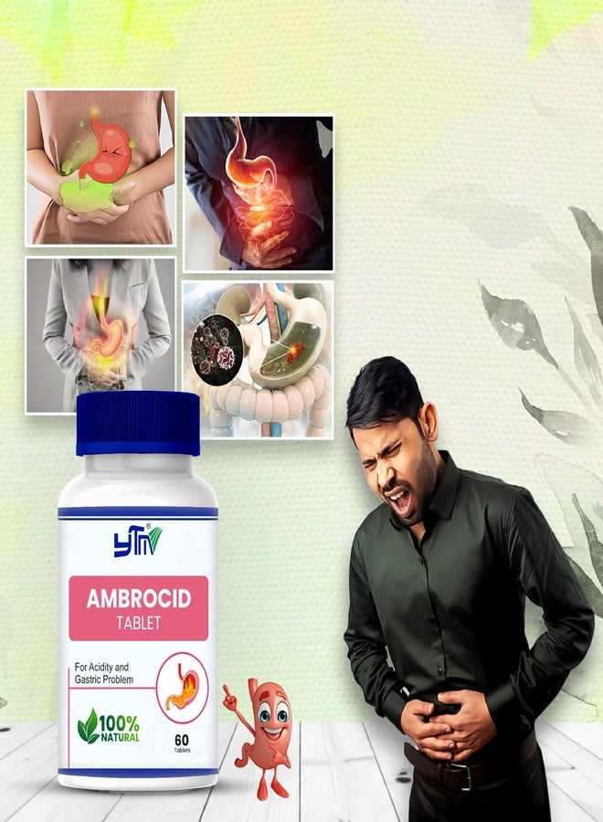 YTM AMBROCID relief in stomach uclear, hyper acidity, loss of apppetite, improve digestion & gastric irritation Pack of 2-120 tablets - Image 3