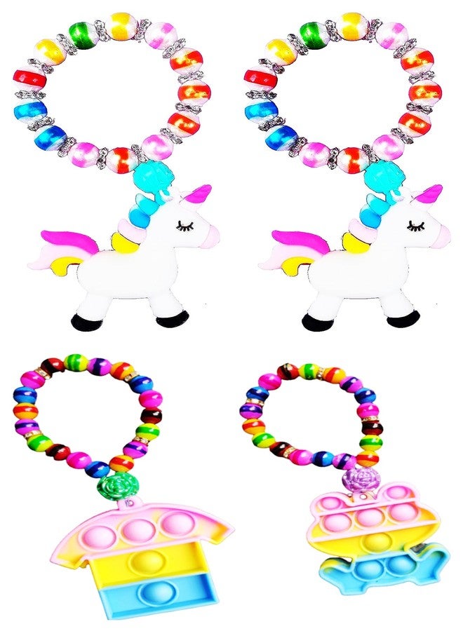 SAMARIYA Popit Unicorn band Braslate kadda Rakhi Push Pop Bubble Fidget Sensory Toy for Boys & Girls (pack of 4)