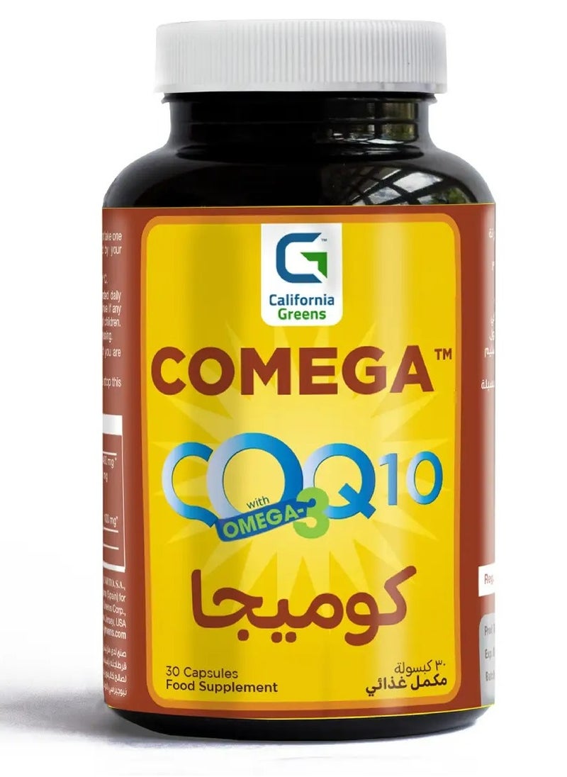California Greens - Comega CoQ10 + Omega-3 30 Capsules - Image 1