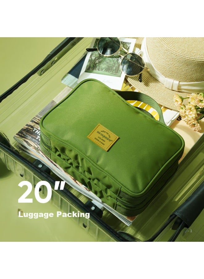 M Square Travel Toiletry Bag, Large Capacity, Portable, For Washing, Care, And Makeup, Travel Storage Bag, Forest Green [toiletry Bag] - Image 3