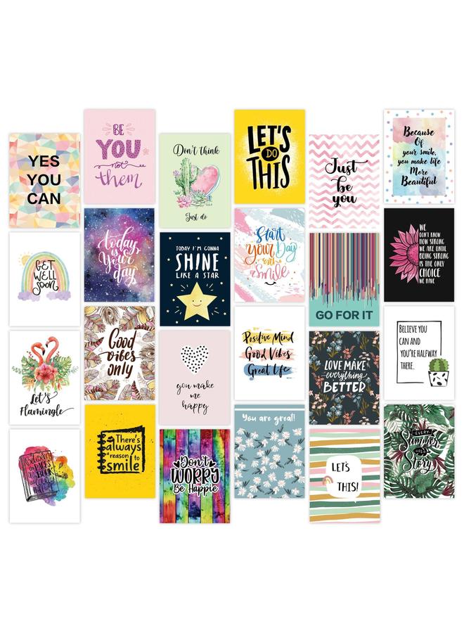 Bluejw Cross-border Incentive Greeting Cards 24 Blank English Europe And America Encourage Suit DIY Envelope Folding Inspirational Cards - Image 3