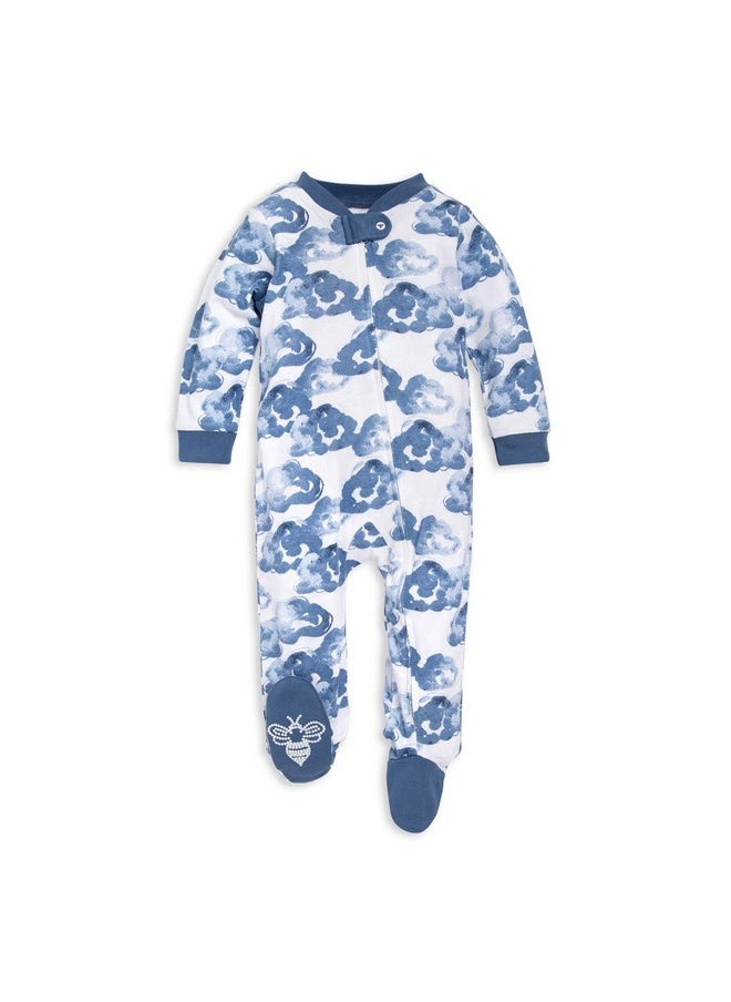 Burt's Bees Baby - Burt's Bees Baby Sleep and Play PJs, 100% Organic Cotton One-Piece Zip Front Romper Jumpsuit Pajamas - Image 1