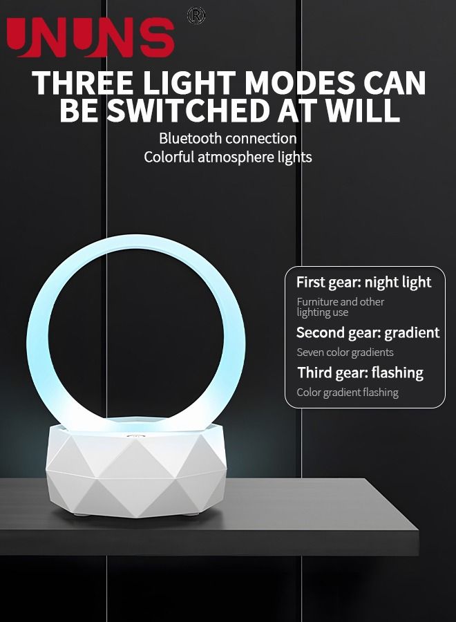 UNUNS مصباح ليلي LED مع مكبر صوت بلوتوث، 3 أوضاع إضاءة مصباح ليلي، مكبر صوت بلوتوث محمول، مصباح ديكور هدية لغرفة النوم/هدايا للفتيات المراهقات - Image 3