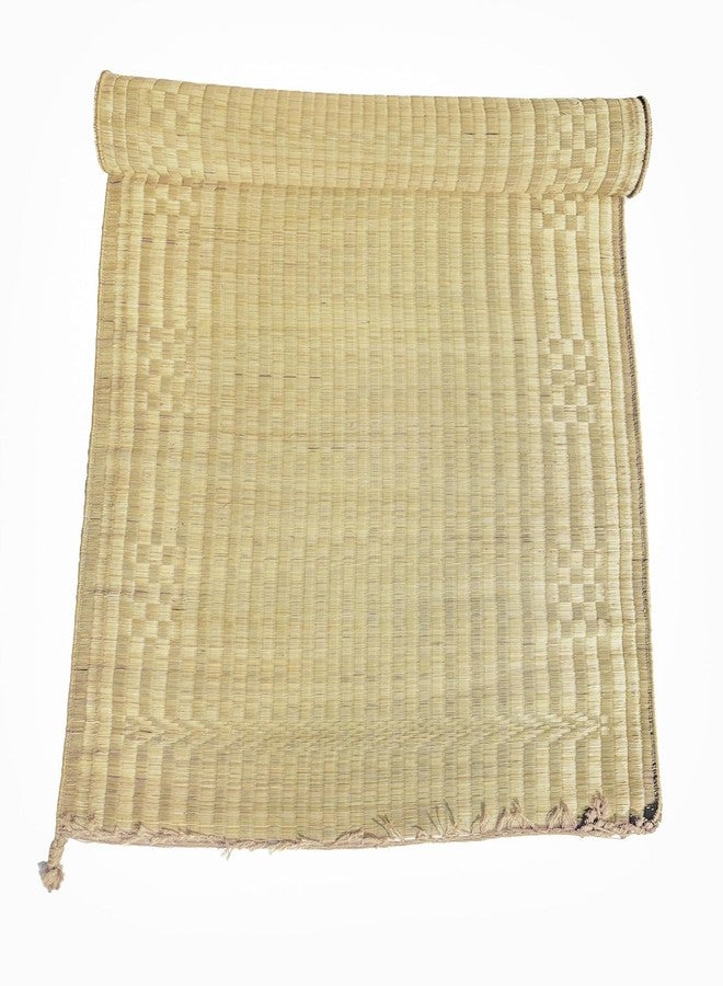 ORRIC Handmade Double Layered chatai madur kusha Grass mat korai pai Organic Yoga mat as Floor mat (50 X 72) - Image 1