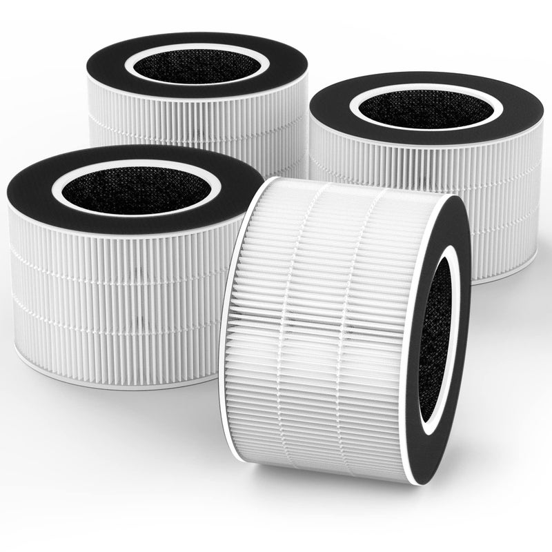 XBWW 4 Packs H13 True HEPA Replacement Filter Compatible with Tredy TD1500 TD1500BM Purifier 4 Stages Filtration