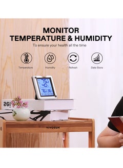 SYOSI Indoor Outdoor Thermometer, Digital Thermometer and Hygrometer with 3 Remote Sensors, Touch Wireless Digital Hygrograph, Temperature and Humidity Monitor Indoor Outdoor Weather Clock  - Image 5
