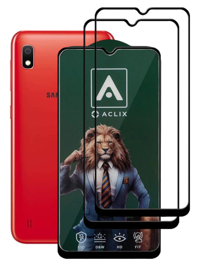 ACLIX 2 Pieces Antistatic ESD Dustproof Premium Quality High Definition Tempered Glass Screen Protector Designed For Samsung Galaxy A10 - Image 1