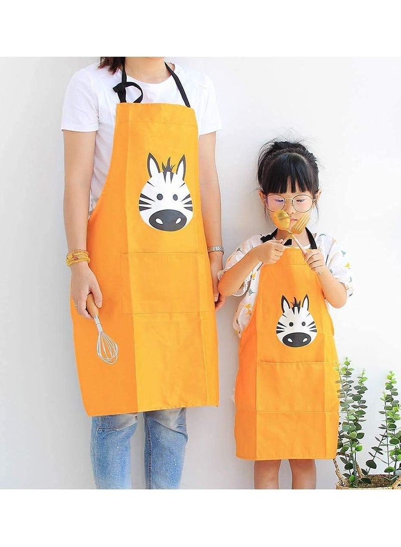KASTWAVE Aprons, Lovely Animal Parent, Cute Kid Apron, for Birthday Party's, Gardening, Kitchen, Cooking and Baking Chef Activity Small Size for 3-8 Year Old Toddler Kids Girl and Boy, Mommy and Me (2 Pack) - Image 4