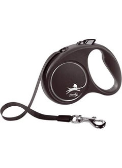 Flexi Black Series Large 5 Mt Strip Automatic Leash Black 
