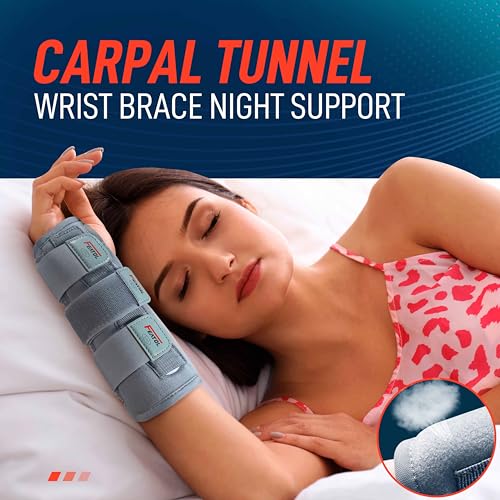 FEATOL Wrist Brace Carpal Tunnel, Night Support Brace with Wrist Splint, Adjustable Straps, Hot/Ice Pack for Women and Men, Left Hand, Small/Medium, Tendinitis, Arthritis, Pain Relief - Image 2