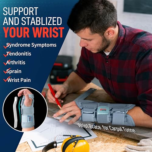 FEATOL Wrist Brace Carpal Tunnel, Night Support Brace with Wrist Splint, Adjustable Straps, Hot/Ice Pack for Women and Men, Left Hand, Small/Medium, Tendinitis, Arthritis, Pain Relief - Image 5