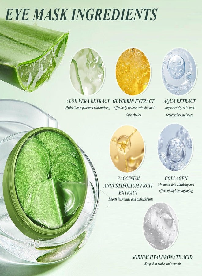 Caewous Under Eye Patches for Puffy Eyes and Dark Circles - 60 PCS Aloe Vera Under Eye Mask with Pure Natural Extracts to Combat Puffiness, Fine Lines, Wrinkles, and Bags - Image 4