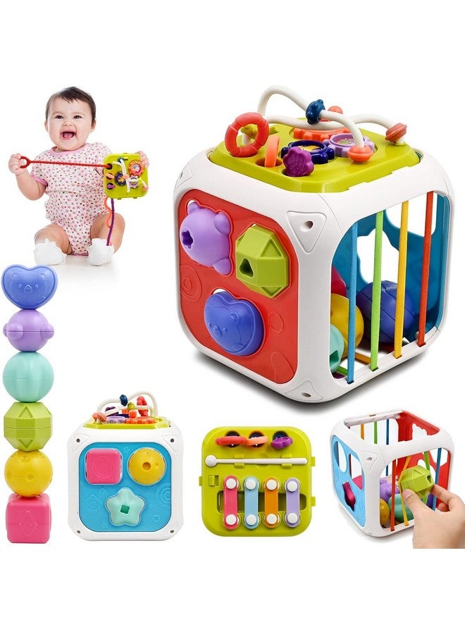 Tec Tavakkal Montessori Toys 7 In 1 Baby Sensory Toys For Kids Educational Learning Shape Sorter Activity Stacking Toys Baby Shape Sorting Toys Interactive Toy Fine Motor Skill Developmental - Image 1
