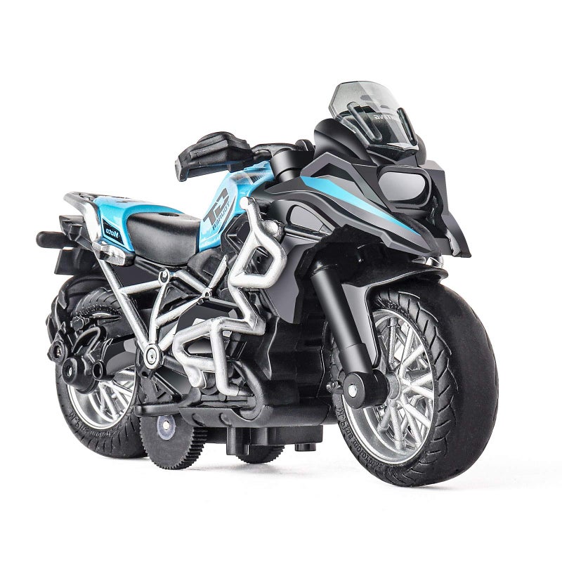 MING YING 66 Diecast Motorcycle Toy Pull Back Toy Cars with Sound and Light ToyMotorcycle Toys for BoysToys for 39 Year Old Boys Blue - Image 2