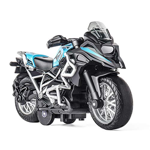 MING YING 66 Diecast Motorcycle Toy Pull Back Toy Cars with Sound and Light ToyMotorcycle Toys for BoysToys for 39 Year Old Boys Blue - Image 1