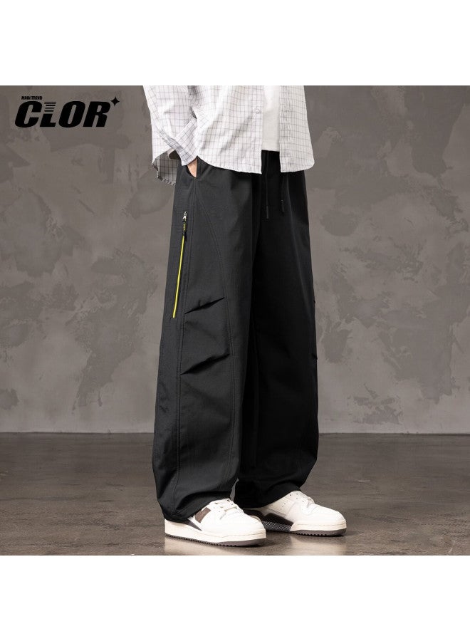 Clor American Functional Workwear Waterproof Casual Pants Men's Spring Summer Loose Straight-leg Trousers Cl96 Black 2XL - Image 2