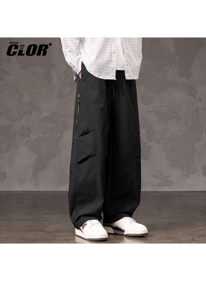 Clor American Functional Workwear Waterproof Casual Pants Men's Spring Summer Loose Straight-leg Trousers Cl96 Black 2XL - Image 3