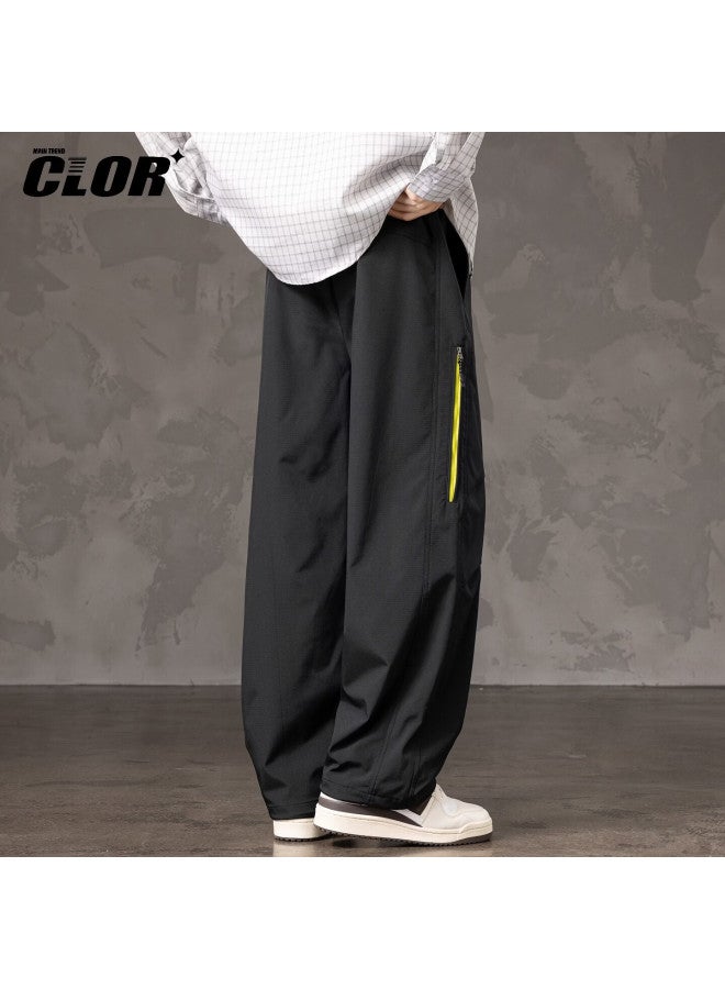 Clor American Functional Workwear Waterproof Casual Pants Men's Spring Summer Loose Straight-leg Trousers Cl96 Black 2XL - Image 4