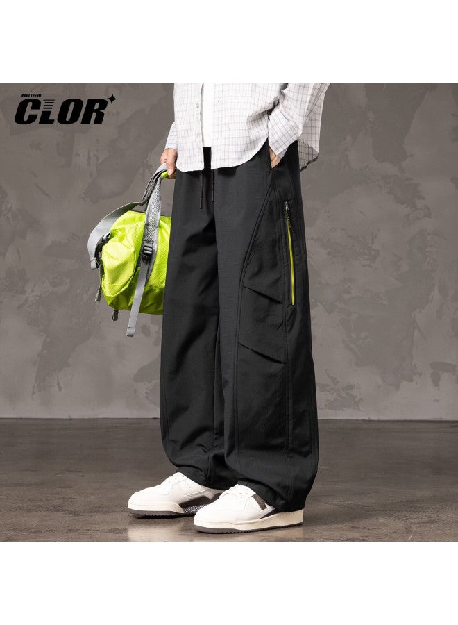 Clor American Functional Workwear Waterproof Casual Pants Men's Spring Summer Loose Straight-leg Trousers Cl96 Black 2XL - Image 1